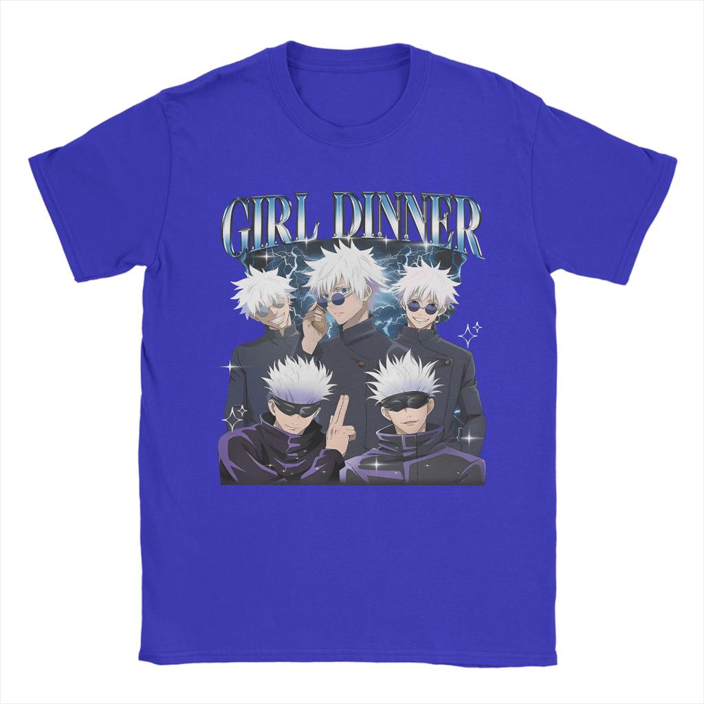Unisexs Satoru Gojo Girl Dinner JJK Anime T Shirt Cotton Tops Crazy Short Sleeve Crewneck Tee Shirt Party TShirt