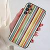 Colorful Striped Minimalist INS Couple Phone Case For Samsung Galaxy A13,21s,22,31,32,52,53,71,80,A91 Soft Black Shell