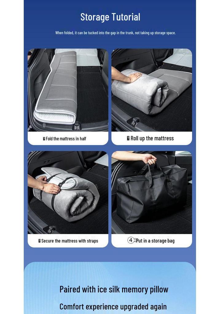 Matelas pliable en soie glacée pour camping en plein air Volkswagen ID.7 pour coffre