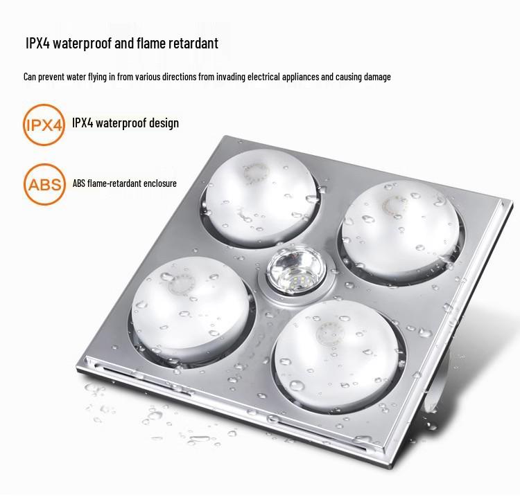 Classic Warm Light Bath Heater & Exhaust Fan with Integrated Ceiling Design