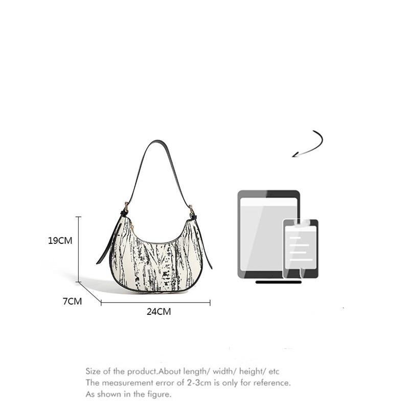 Trendy High-End Moon Shape Underarm Shoulder Bag, Elegant Portable Handbag Wholesale For Ladies Daily Matching