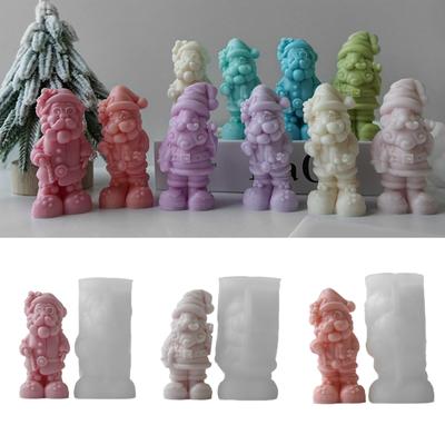 Molde de silicona flexible con forma de Papá Noel, moldes para velas perfumadas para aromaterapia, molde para adornos hechos a mano