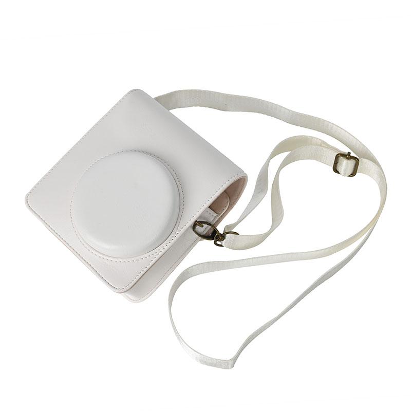 

For Fujifilm Instax Mini 40 Case PU Leather Camera Bag Cover with Shoulder Strap D