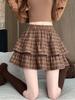 Women's Plaid Mini Skirt with Ruffles Shorts Skirt Y2K Fashion Clothes Autumn Winter