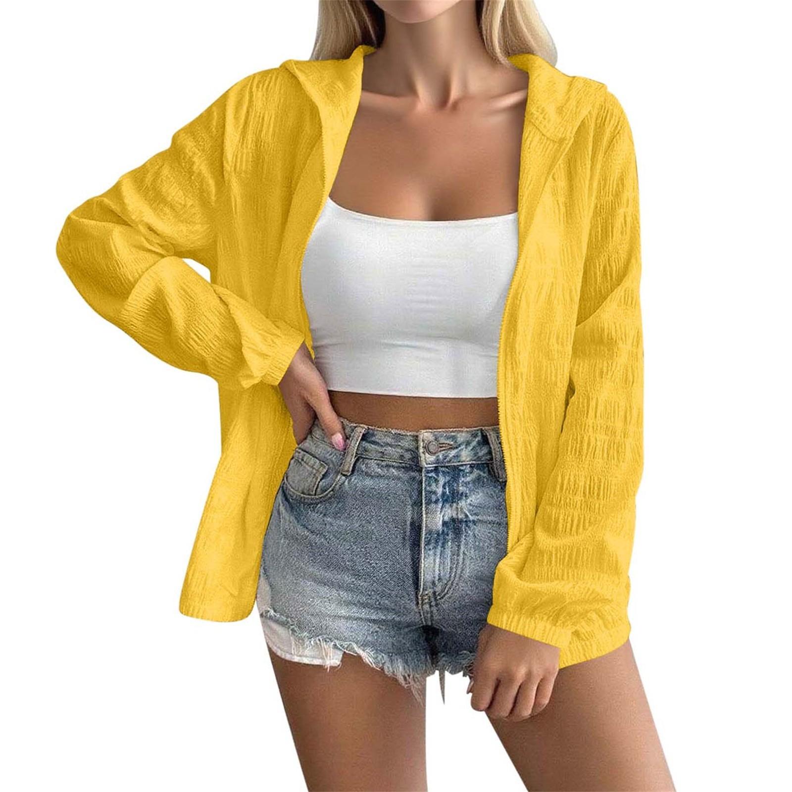 

Женская однотонная тонкая куртка с капюшоном и длинными рукавами на молнии L