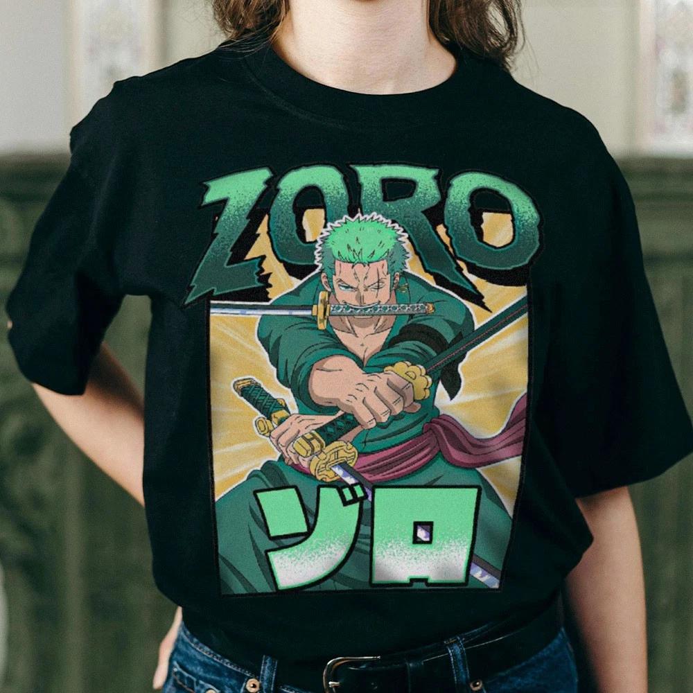 One Piece  Roronoa Zoro ThreeSword Style Adult TShirt  Black  Officially Li S