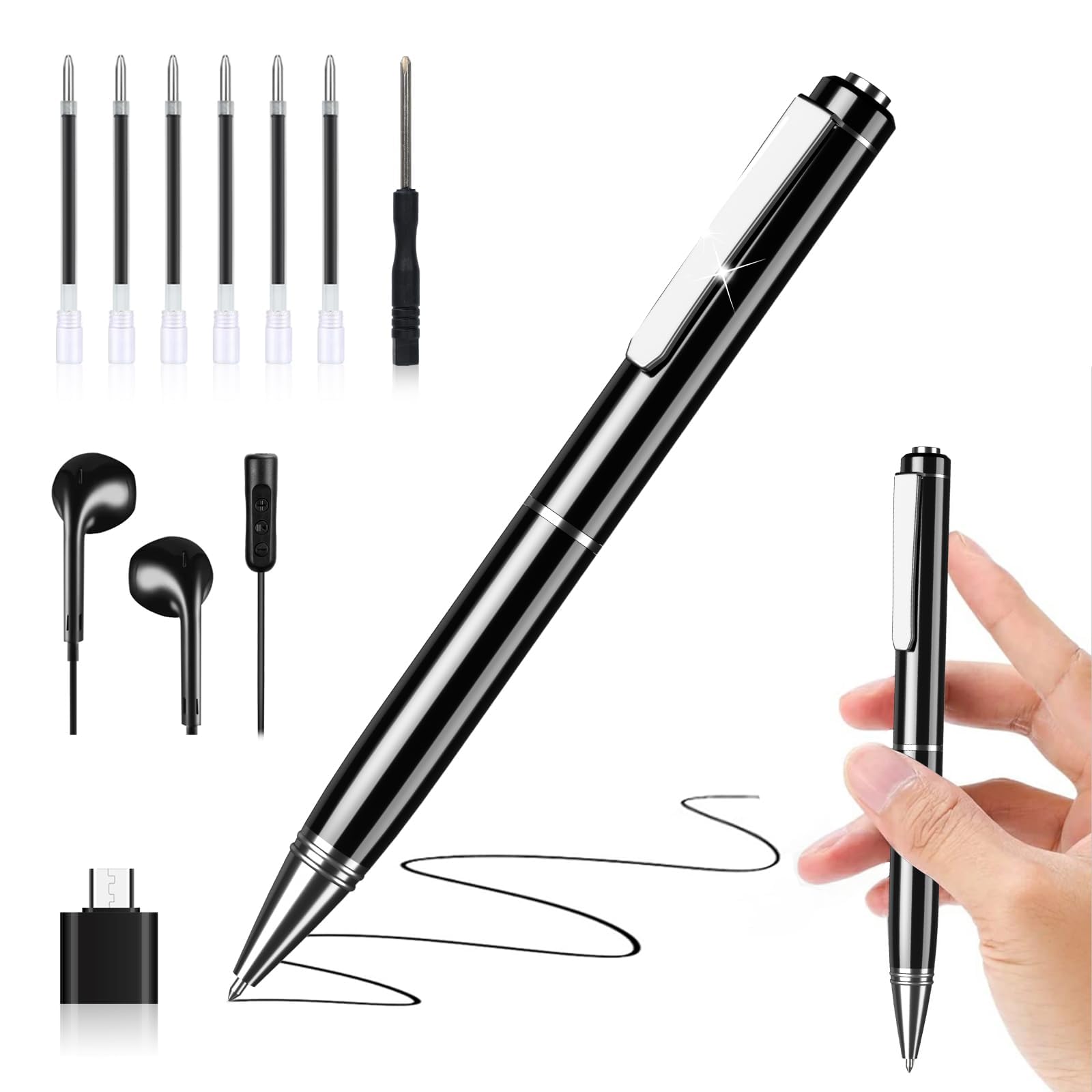 

sunnyfox 64GB Voice IC 35 Hours of Continuous Voice Activation Automatic Noise Omnidirectional OTG Earphones MP3 Player High Easy to 6 USB VITEVER