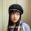 Autumn And Winter New Korean Style Lace Beret Women'S Daily Commuting Fashion All-Match Large Head Circumference Painter Hat