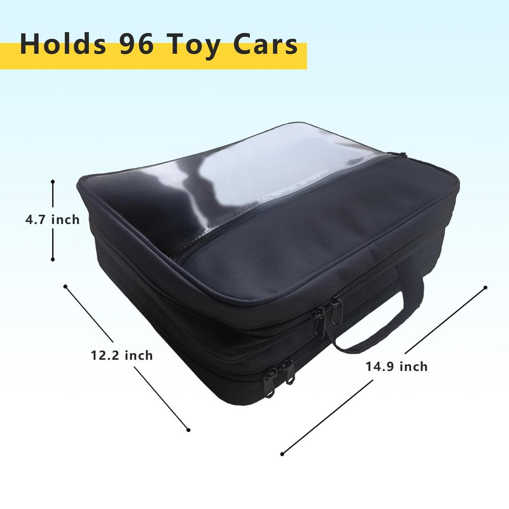 Storage Case for 96 Hot Wheels®/Matchbox® Compatible Mini Cars, 37.8cm (Black)