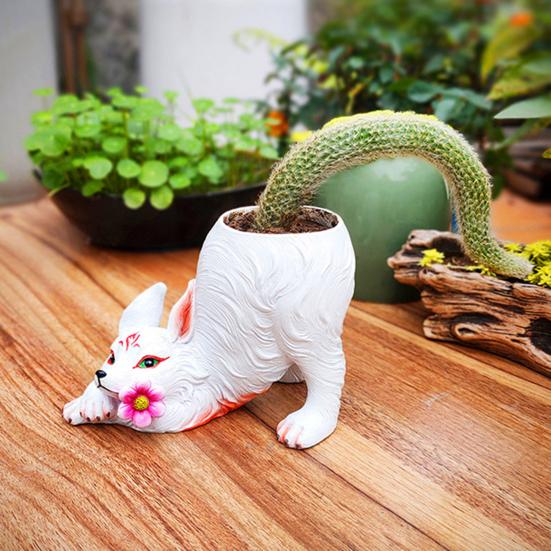 Nine-tailed Fox Flower Pot Indoor Outdoor Resin Planter Pot Home Balcony Garden