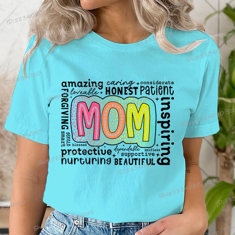 Retro Mutter Mode Lässige Oberteile Geschenk für Mama Lustige T-Shirts Muttertag Klassische Oberteile Mom Life Aufgedrucktes T-Shirt Damenbekleidung