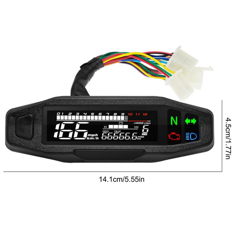 Motorcycle Speedometer Motorcycle LCD Screen Digital Display Odometer Assembly Speedometer For Motorbike Motorcycle Gauges Gear