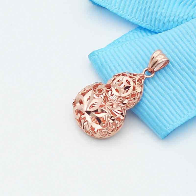 Color Gold Personalized Hollow Pattern Shining Gourd Pendant Purple Gold Plated Rose Gold Personalized Necklace