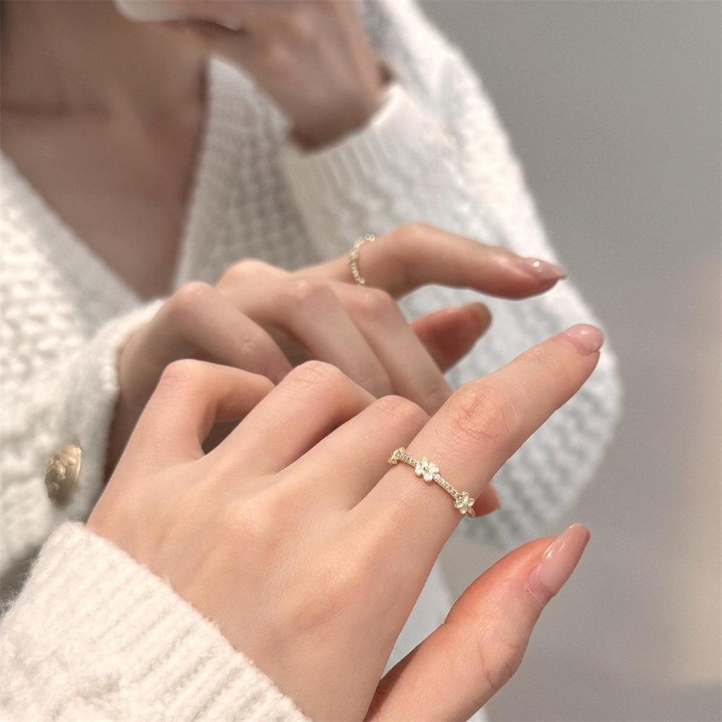 Emaille Tropfglasur Schmetterling & Perlmutt Silberring - Eleganter, Nicht-Verblassender Damenschmuck