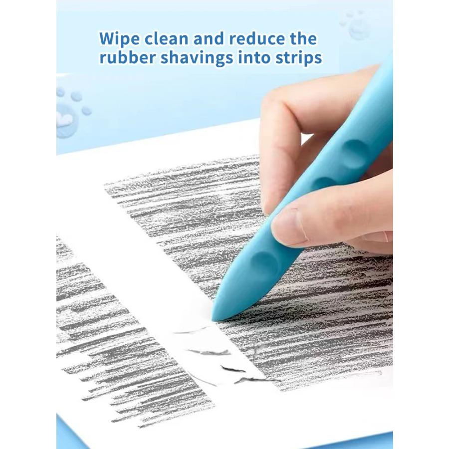 3PCS Hole Eraser for Primary School Students No Dregs No Crumbs Clean Eraser Pen Image Skin Oversize Art Pose