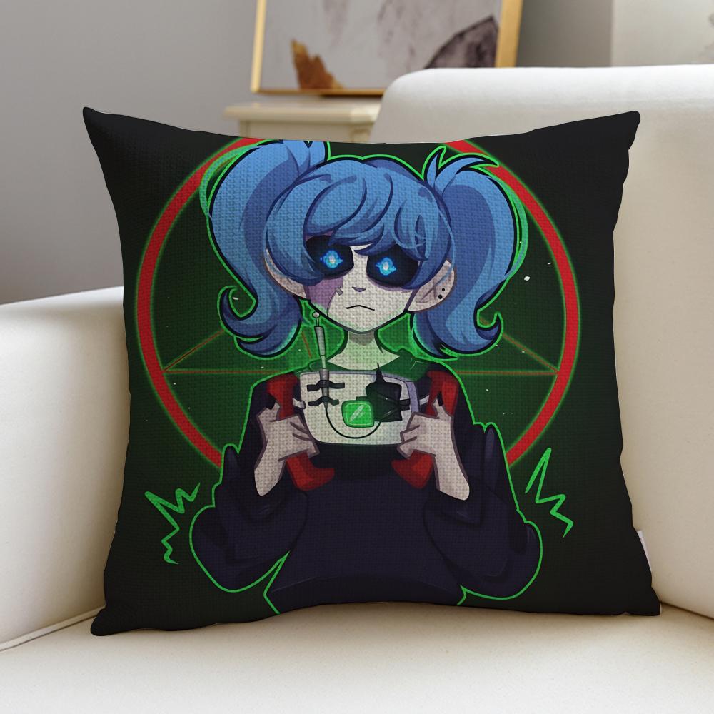 Mysterious SSally FaceS Cushion Cover Breathable and skinfriendly linen pillowcase square removable and washable cushion