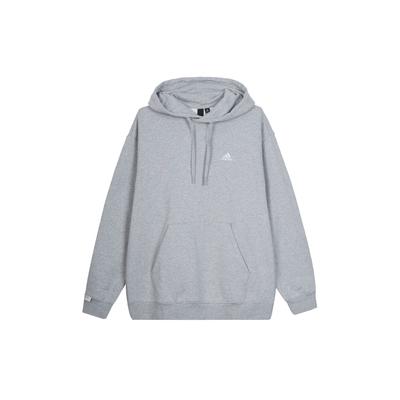 adidas Felpa Spessa Sportiva Casual con Cappuccio Uomo Felpe Grigio Medio Melange IV7586