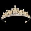 High end Zinc Alloy Bridal Leaf Crown Sterling Silver Diamond Flower Wedding Party Hair Crown Hair Accessories Headdress