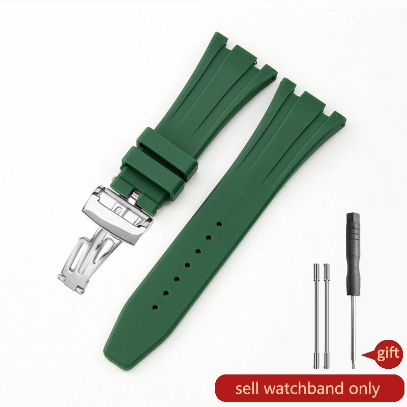 Silicone Watch Strap for AP Aibi 15400 Royal Oak Series Waterproof Sweat-Proof Rubber Watch Band Men's Accessories 26mm27mm28mm