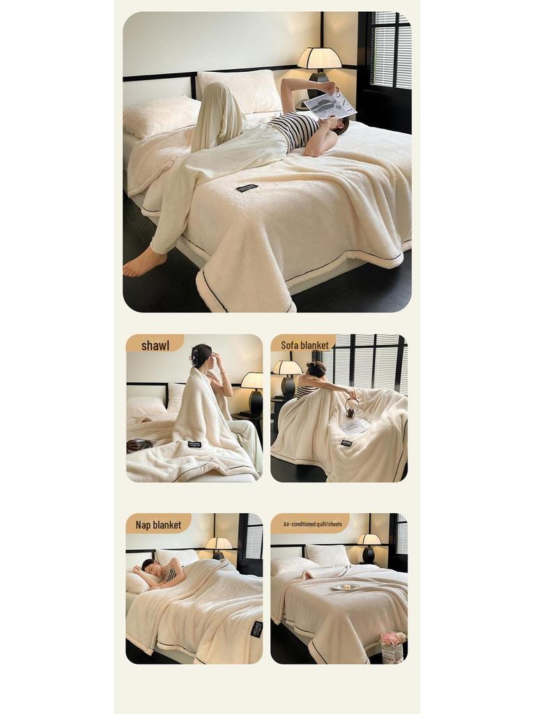 Plush Luxury Cotton Velvet Coral Blanket