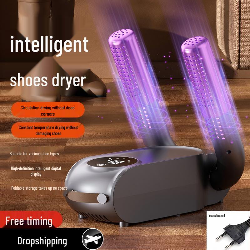 Compacte slimme schoenendroger met timer en opvouwbaar ontwerp