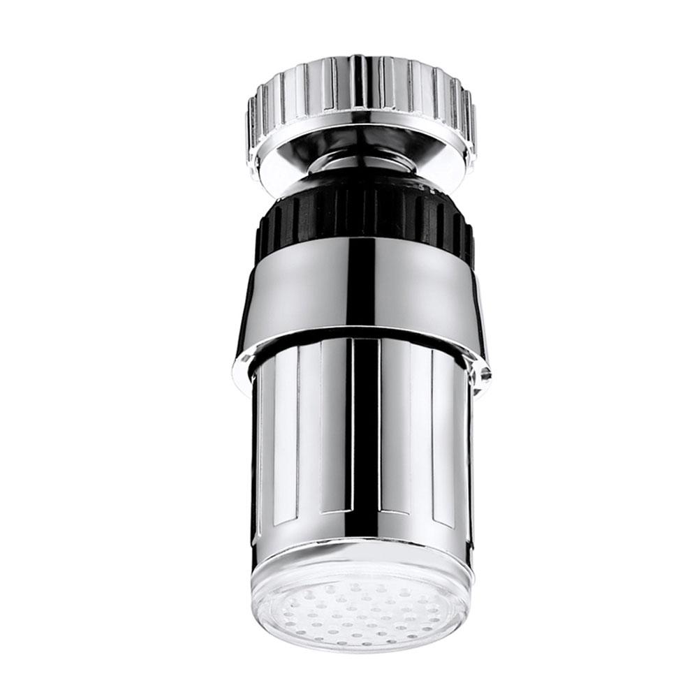 LED Lamp Water Tap Temperature Control 3 Color with Pattern 360 Degree Rotation Discolored Faucet
