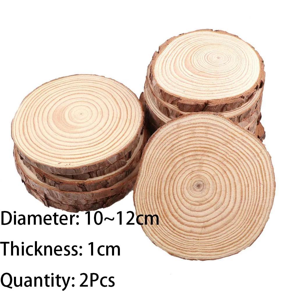 3-16CM/1-10pcsThick Natural Pine Round Unfinished Wood Slices Circles With Tree Bark Log Discs DIY Crafts Wedding Party Painting