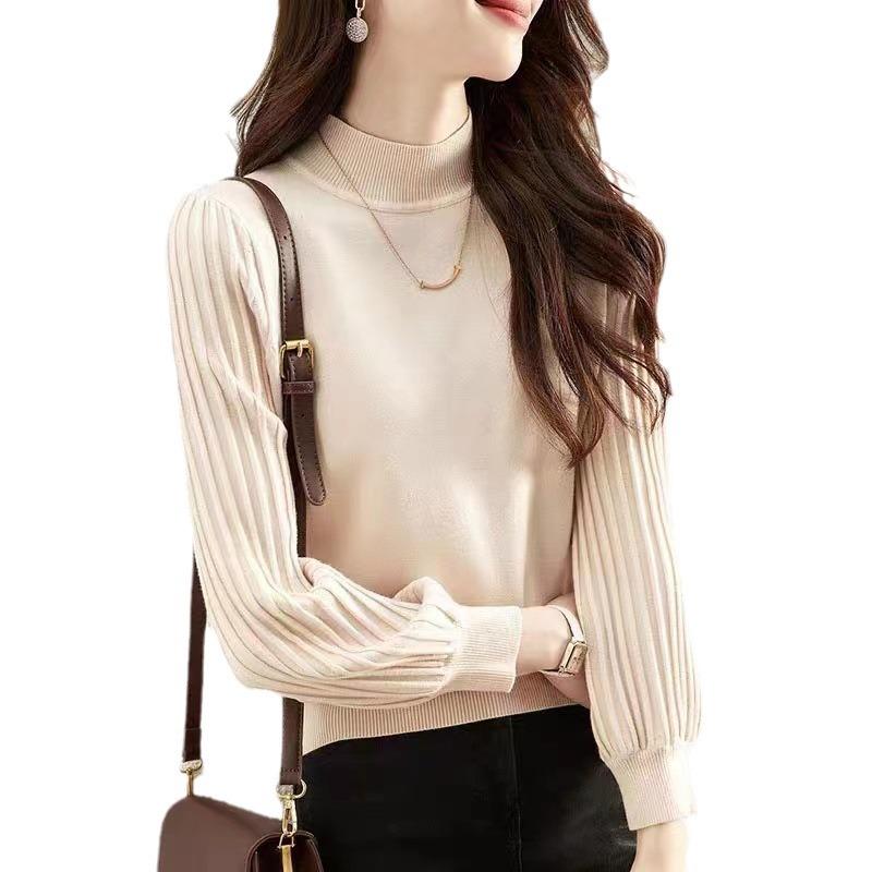 YYFS Women's Fashion Casual Solid Color Print Fall Winter Long Sleeve Half Turtleneck Sweaters