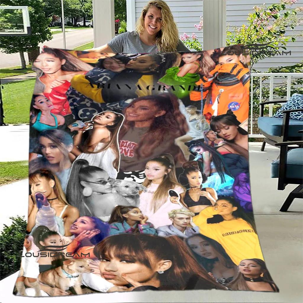 Singer Ariana grande printed blanket Flange Warm blanket soft and comfortable blankets bed linings cubre cama birthday gift
