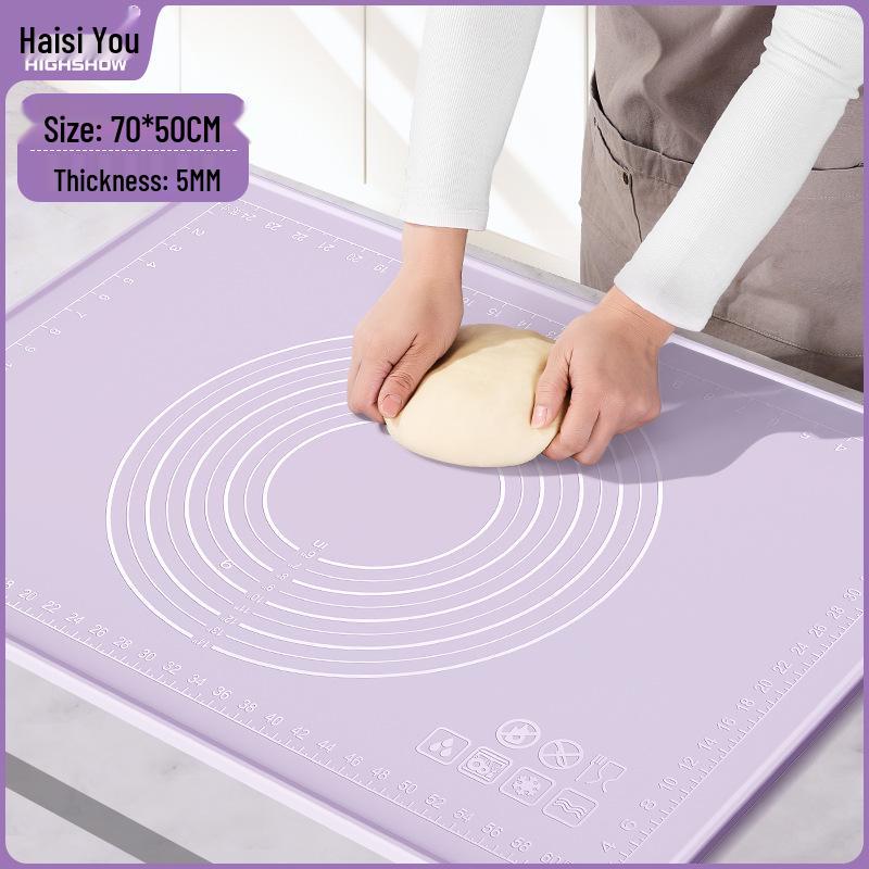 Non-Stick Silicone Kneading Mat & Thick Plastic Cutting Board Set