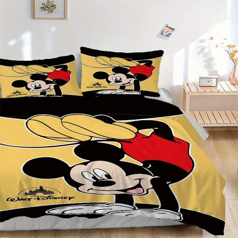 

3pcs Mickey Mouse Upside Down Quilt Cover Set, Soft and Cozy Bedroom, Guest Room and Dorm Decorative Bedding 3-Piece Set 1 Quilt Cover + 2 P 135x200cm