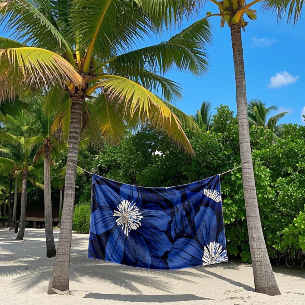 Asciugamano da Bagno Asciugatura Rapida Blu e Petali Asciugamano da Spiaggia in Microfibra - Leggero per Nuoto Campeggio Yoga Spiaggia Esterna