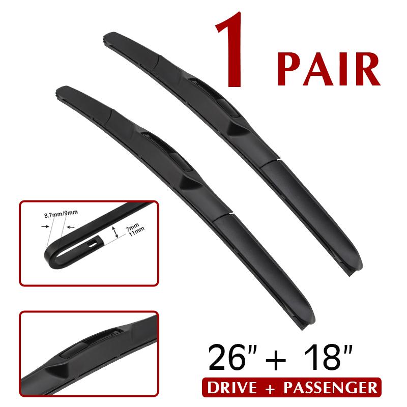 Wiper Front & Rear Wiper Blades Set For Mitsubishi Outlander 2012 2013 2014 2015 2016 2017 2018 Windshield Wiper 26"+18"+12"