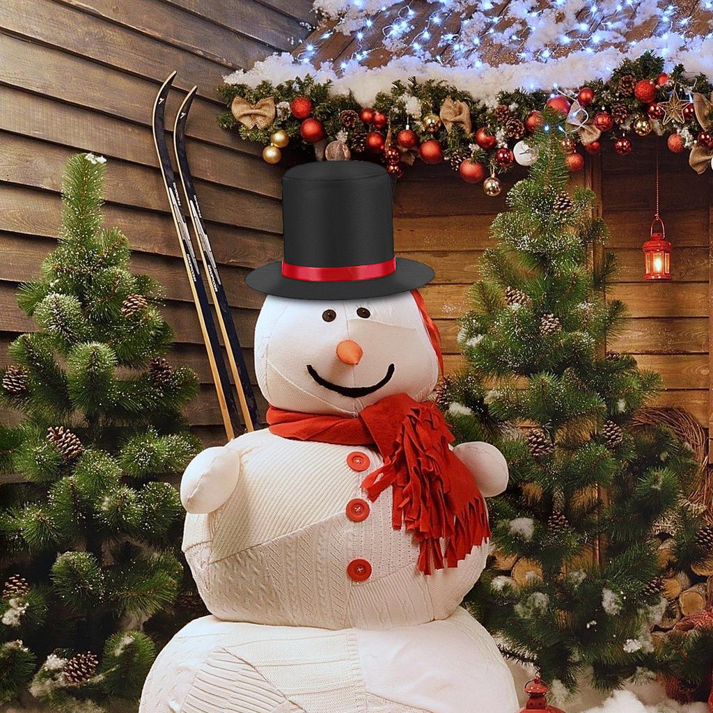 DIY Snowman Making Hat Kit for Christmas Holiday Outdoor Use Easy Assembly Reusable Decorative Ornament for Family Fun