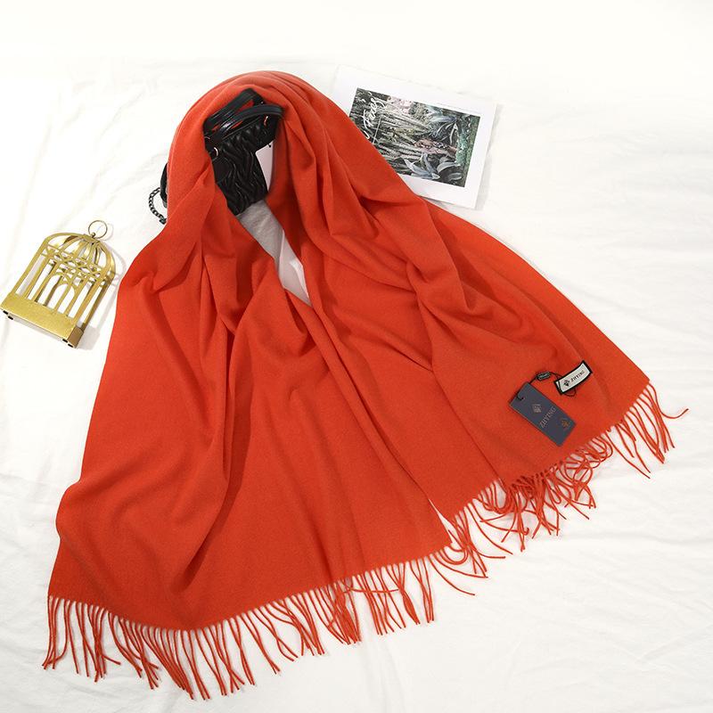 Scarf for Women Autumn and Winter Warm Thickened Wool Imitation Cashmere Scarf Winter All Match Men's Shawl Solid Color Scarf