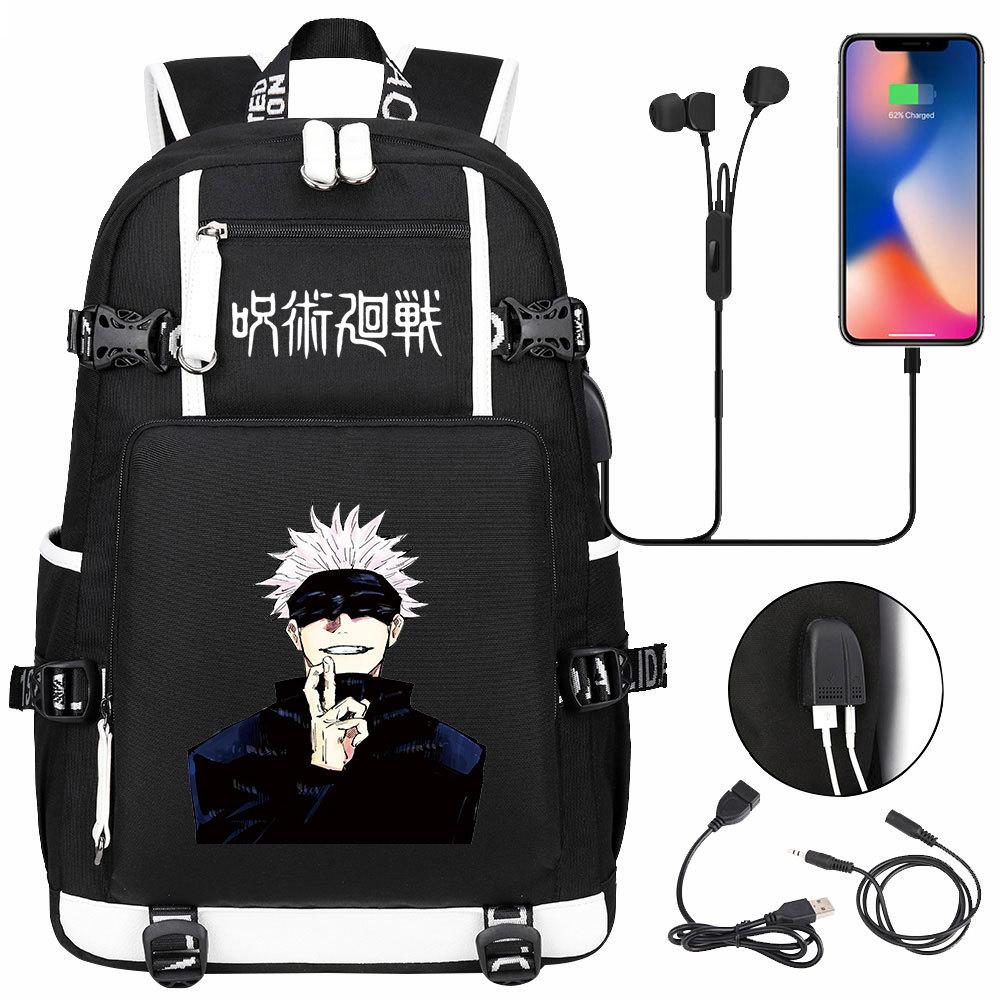 Jujutsu Kaisen Печатный USB-наушники Рюкзак KTB 47CMX30CMX15CM