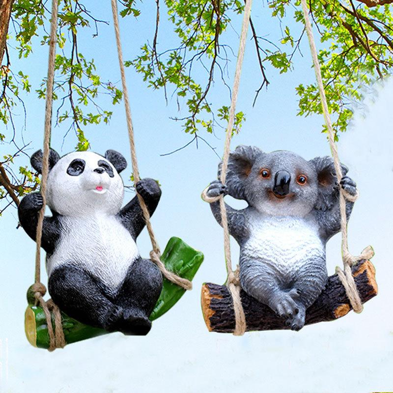 Fashion Swinging Koala Bear Hanging Statue Outdoor Figurines For Garden Decor Fashion Swinging Koala Bear Hanging Statue Outdoor Figurines For Garden Decor