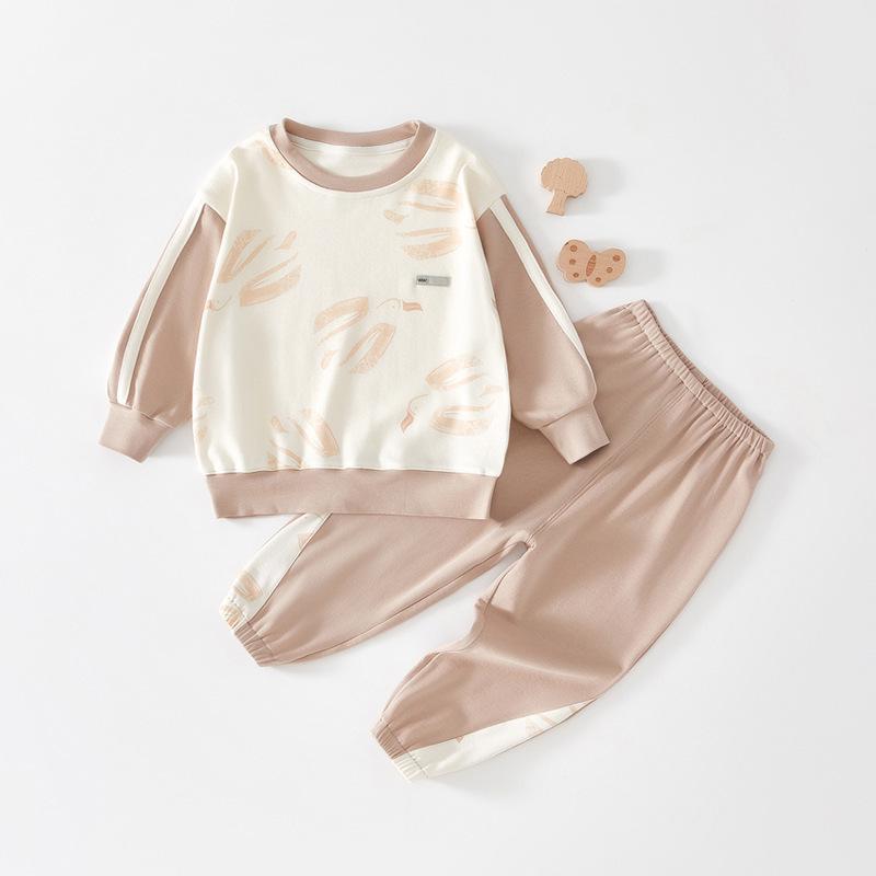 Cheng Bao Kids  Color Block Long-Sleeve Set - Spring 2026 Collection 80cm коричневый
