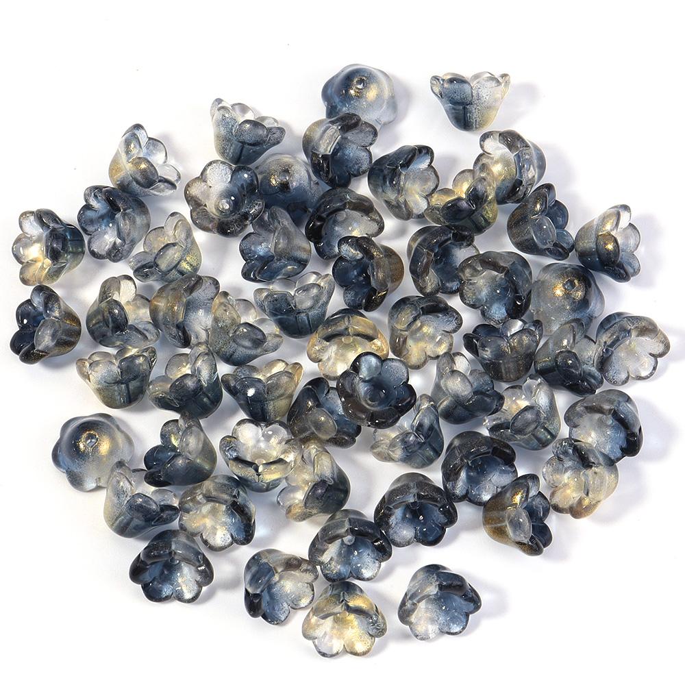 50pcs/lot Lily of The Valley Flower Shape Glass Beads Colorful Lampwork Beads For DIY Crafts Jewelry Making Accessories