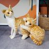 25cm Chats Siamois Peluche Réaliste Jouet Peluche Simulation American Shorthair Chat Mignon Jouets pour Animaux de Compagnie Décoration Maison Réaliste Cadeau d'Anniversaire Enfant