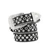 Bling Bling Sparkling Rhinestone Studded Western Metal Black [Lamerry] Belt, Belt, Buckle, 115cm, Men's & Women's,