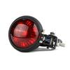 Universal Motorcycle LED Rear Tail Light, Retro Black Metal Brake Stop Lamp for Bobber, Chopper, Cafe Racer