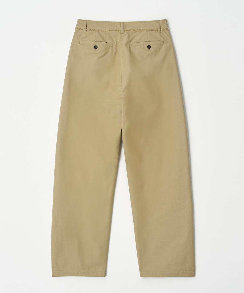 DTHIRTYONE Wide Fit Pants With Raw Detail (Beige)