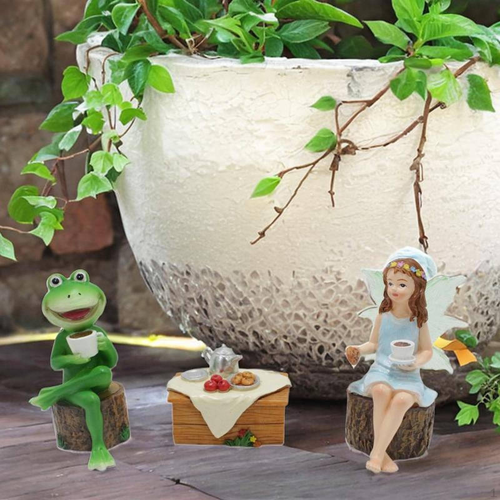 

Fairy and Frog Ornaments Sculptures for Indoor Outdoor Holiday Yard Tabletop