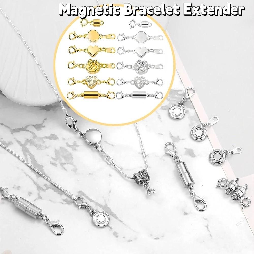 12Pcs Double Head Lobster Magnetic Clasp Connector Gold/Silver Lobster Clasps  Women