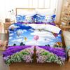 Lavender Bedding Duvet Cover +pillowcases Pastoral Village Purple/ Field Comforter Cover Sets 2/3 Pcs Microfiber Bed Set King