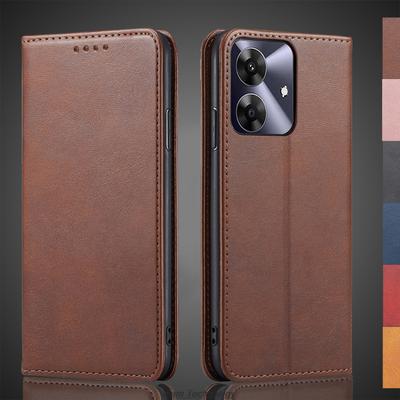 Magnetic Attraction Leather Case for OPPO Realme Note 60 / Realme Note60 Holster Flip Cover Case Wallet Phone Bags Fundas Coque