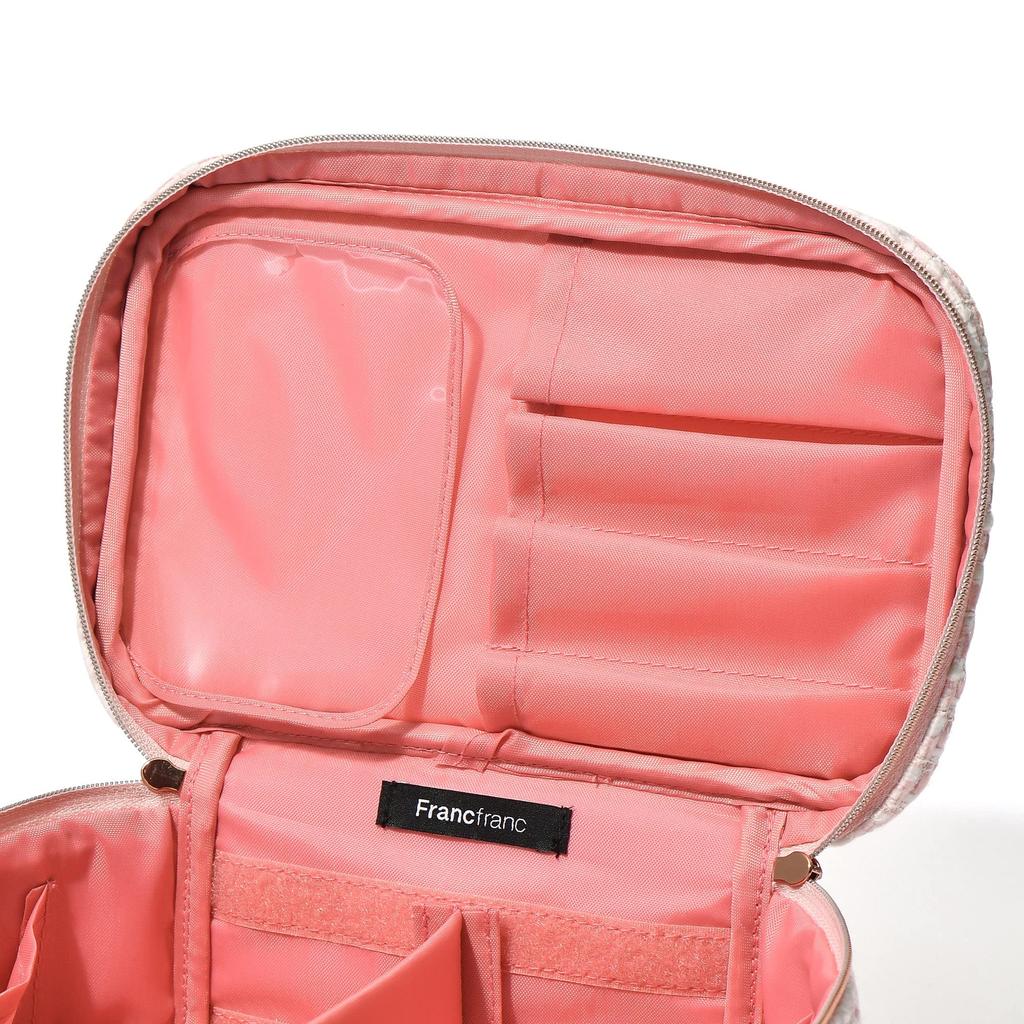 Francfranc Tweed Vanity Pouch Pink S Makeup Box Cosmetic Pouch