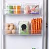 Boîte de rangement pour porte latérale de réfrigérateur Bacs de rangement en plastique transparent Empilables Organisateur de cuisine pour viande Snacks et Boissons