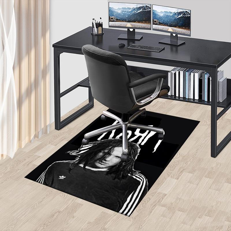 1pz Tappetino Korn per Ufficio Domestico, Tappeto da Pavimento Durevole in Poliestere Facile, Decorazione per Ufficio, Stile Urbano, Base Antiscivolo, Tessuto di Alta Qualità